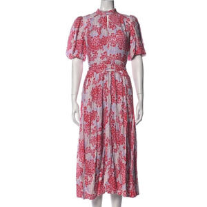ME+EM Layered Violets Women Midi Dress With Pockets Size 6 (No Belt)